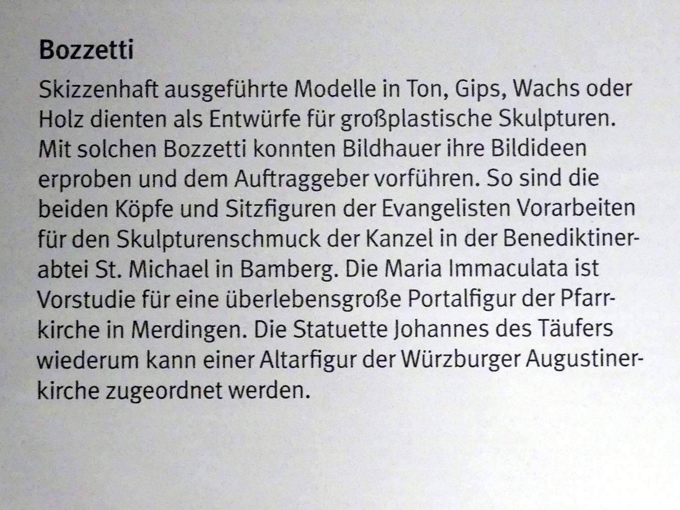 Georg Adam Reuß (1749–1751), Evangelist Matthäus, Bamberg, ehem. Benediktinerkloster Michelsberg, jetzt München, Bayerisches Nationalmuseum, Saal 42, vor 1751, Bild 3/4