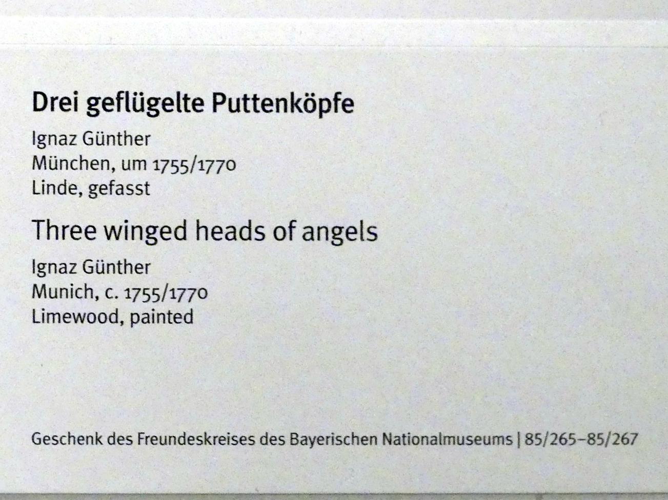 Ignaz Günther (1751–1775), Geflügelter Puttenkopf, München, Bayerisches Nationalmuseum, Saal 42, um 1755–1770, Bild 3/3
