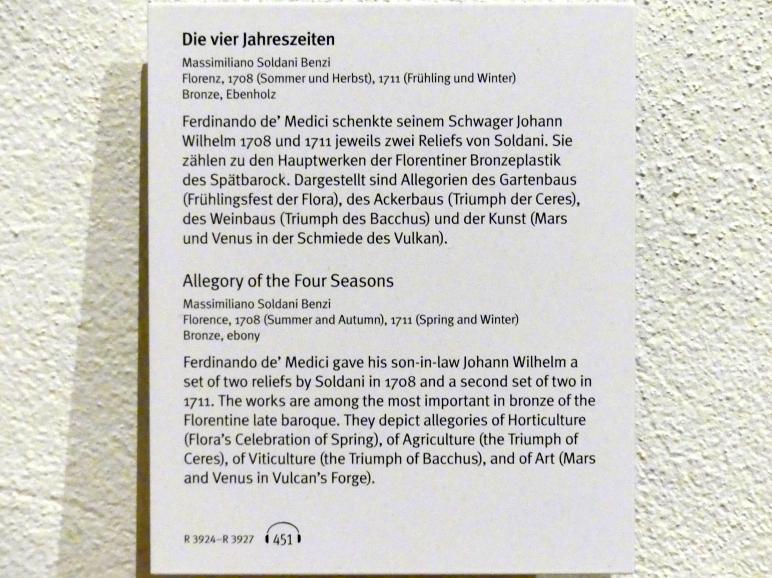 Massimiliano Soldani (Massimiliano Soldani Benzi) (1693–1720), Die vier Jahreszeiten: Allegorie des Gartenbaus (Frühlingsfest der Flora), München, Bayerisches Nationalmuseum, Saal 36, 1711, Bild 2/2