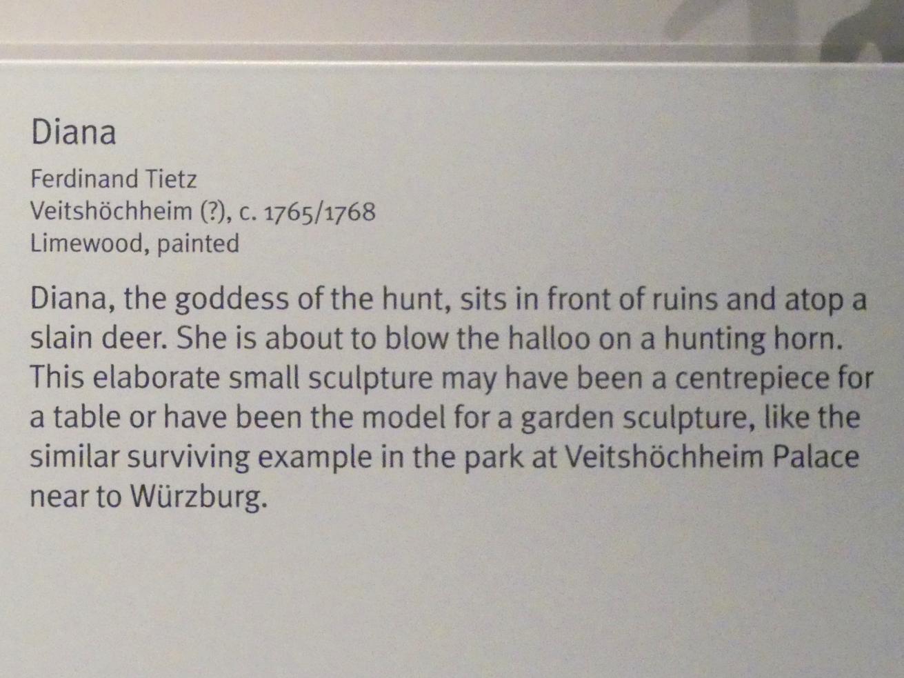 Ferdinand Tietz (Ferdinand Dietz) (1740–1767), Diana, München, Bayerisches Nationalmuseum, Saal 37, um 1765–1768, Bild 5/5