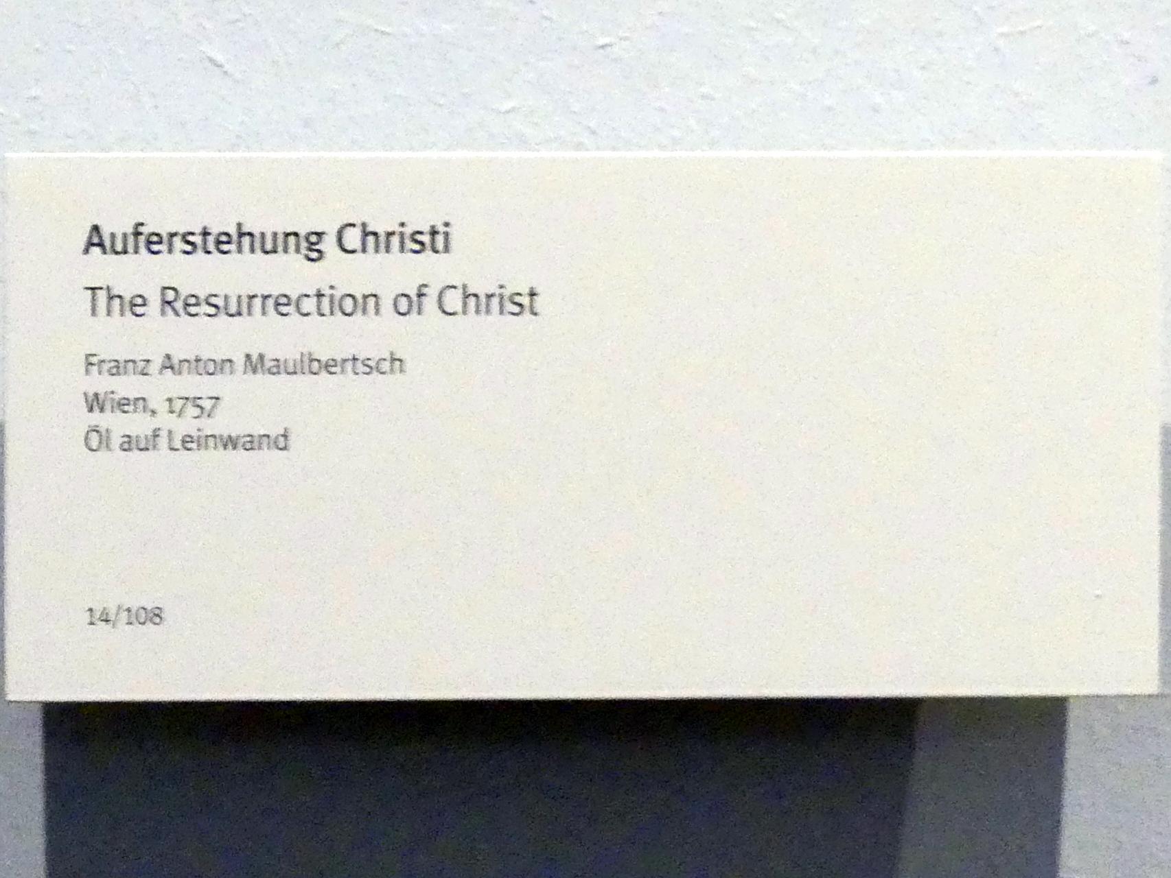 Franz Anton Maulbertsch (1749–1794), Auferstehung Christi, München, Bayerisches Nationalmuseum, Saal 45, 1757, Bild 2/2