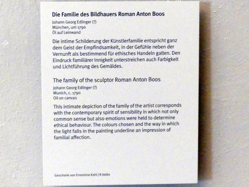 Johann Georg Edlinger (1790–1801), Die Familie des Bildhauers Roman Anton Boos, München, Bayerisches Nationalmuseum, Saal 46, um 1790, Bild 2/2