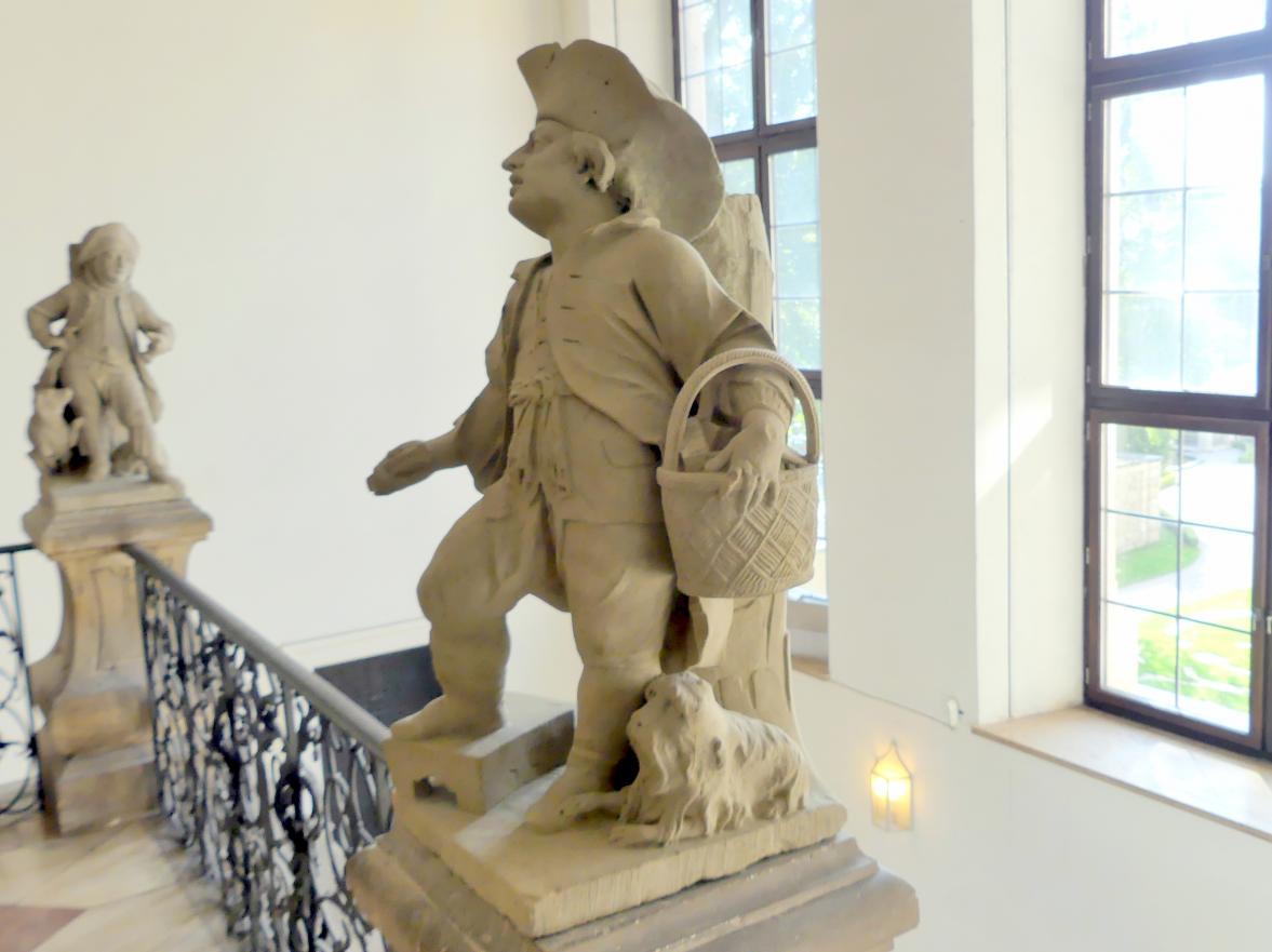 Johann Peter Wagner (1755–1797), Knabe mit Hund, Bürsten verkaufend, Würzburg, ehem. fürstbischöfliche Residenz, jetzt München, Bayerisches Nationalmuseum, Treppenhaus, um 1775, Bild 3/4
