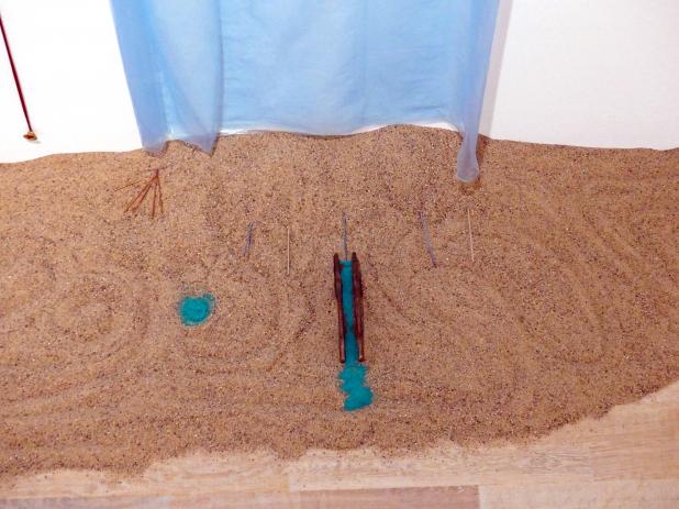 Senga Nengudi (1970–2019), Wet Night - Early Dawn - Scat-Chant - Pilgrim's Song, München, Lenbachhaus, Ausstellung "Senga Nengudi Topologien" vom 17.09.-19.01.2020, Saal 3, 1996, Bild 7/11