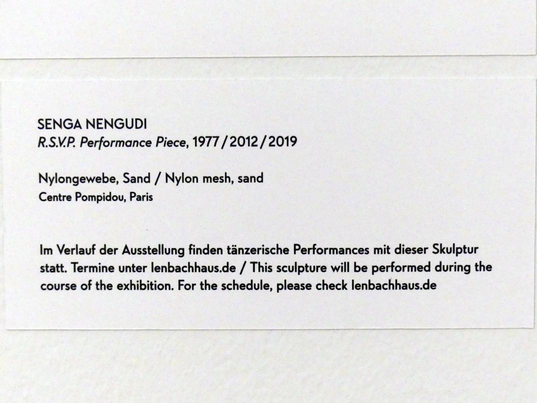 Senga Nengudi (1970–2019), R.S.V.P. Performance Piece, München, Lenbachhaus, Ausstellung "Senga Nengudi Topologien" vom 17.09.-19.01.2020, Saal 5, 1977, Bild 4/4