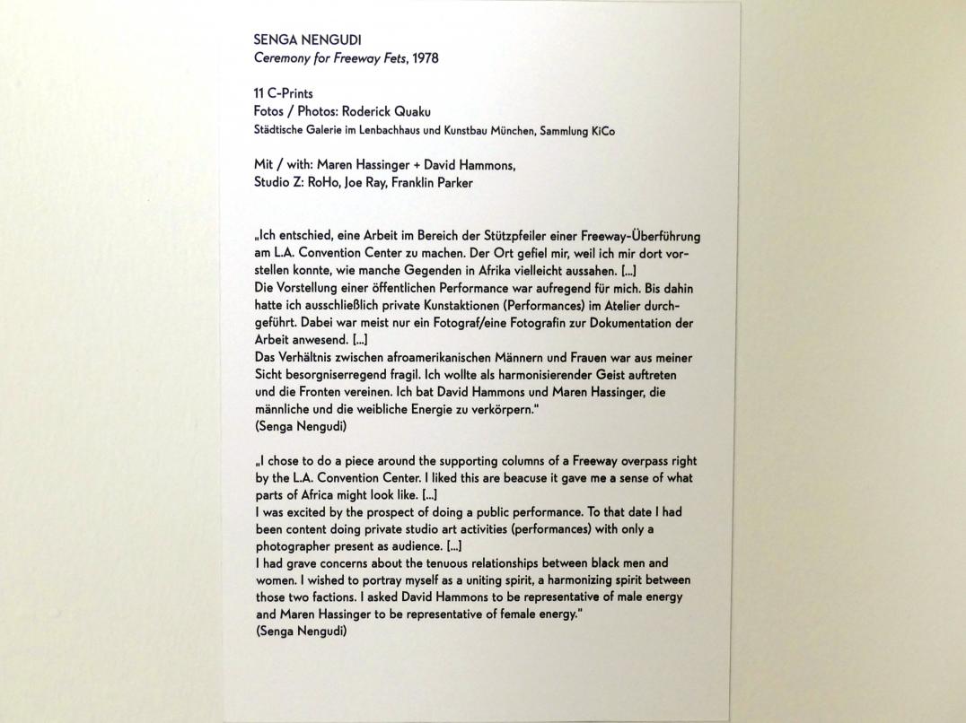 Senga Nengudi (1970–2019), Ceremony for Freeway Fets, München, Lenbachhaus, Ausstellung "Senga Nengudi Topologien" vom 17.09.-19.01.2020, Saal 6, 1978, Bild 13/13