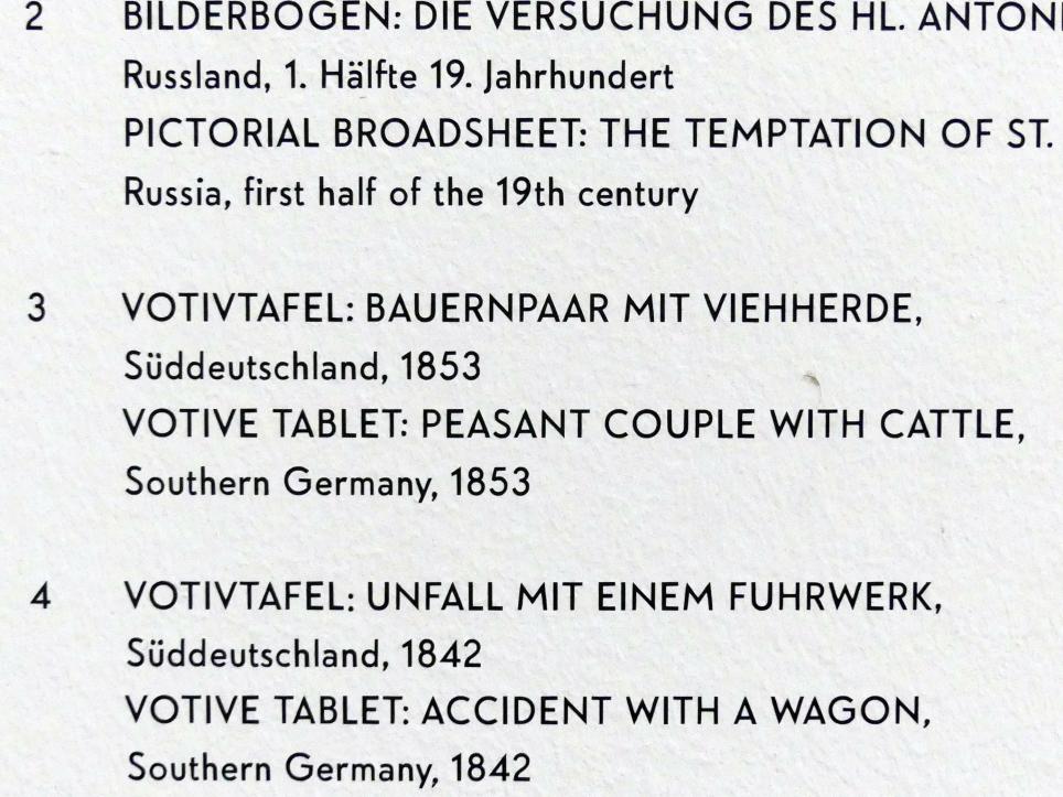 Votivtafel: Bauernpaar mit Viehherde, München, Lenbachhaus, Saal 33, 1853, Bild 2/2