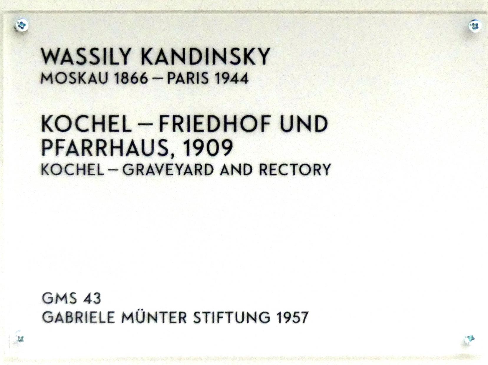 Wassily Kandinsky (1900–1943), Kochel - Friedhof und Pfarrhaus, München, Lenbachhaus, Saal 34, 1909, Bild 2/2