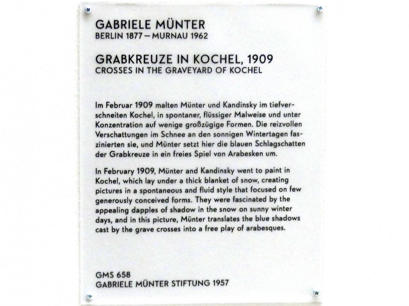 Gabriele Münter (1903–1954), Grabkreuze in Kochel, München, Lenbachhaus, Saal 34, 1909, Bild 2/2