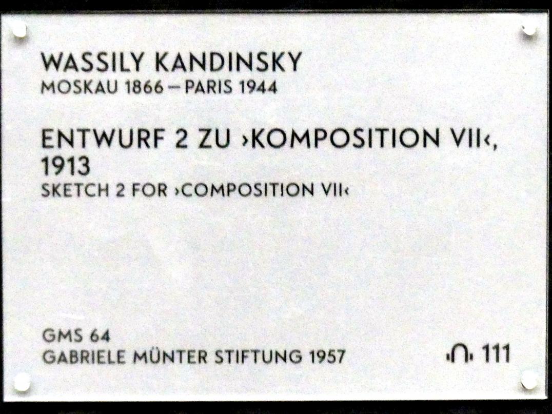 Wassily Kandinsky (1900–1943), Entwurf 2 zu "Komposition VII", München, Lenbachhaus, Saal 39, 1913, Bild 2/2