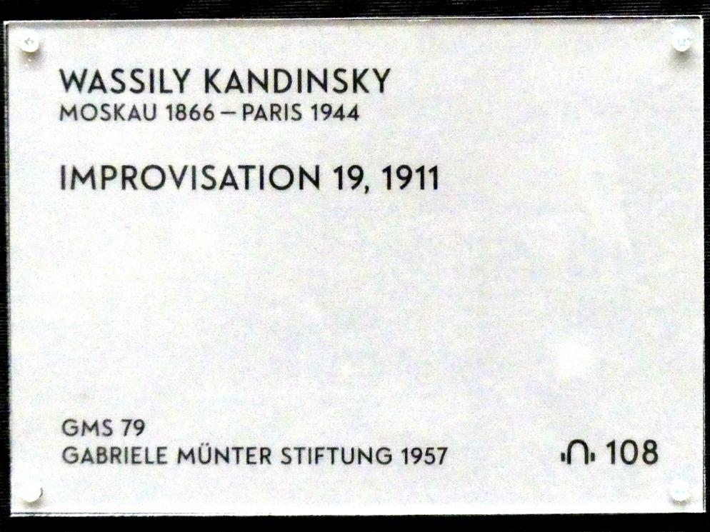 Wassily Kandinsky (1900–1943), Improvisation 19, München, Lenbachhaus, Saal 39, 1911, Bild 2/2