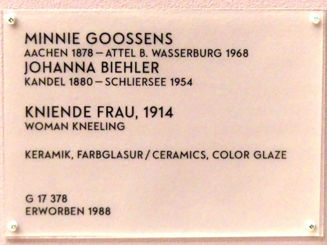 Minnie Goossens (Hermine Goossens) (1914), Kniende Frau, München, Lenbachhaus, Saal 31, 1914, Bild 6/6