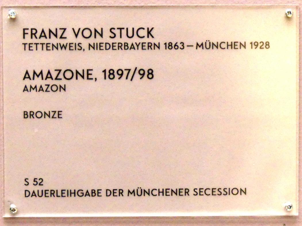 Franz von Stuck (1890–1923), Amazone, München, Lenbachhaus, Saal 31, 1897–1898, Bild 8/8