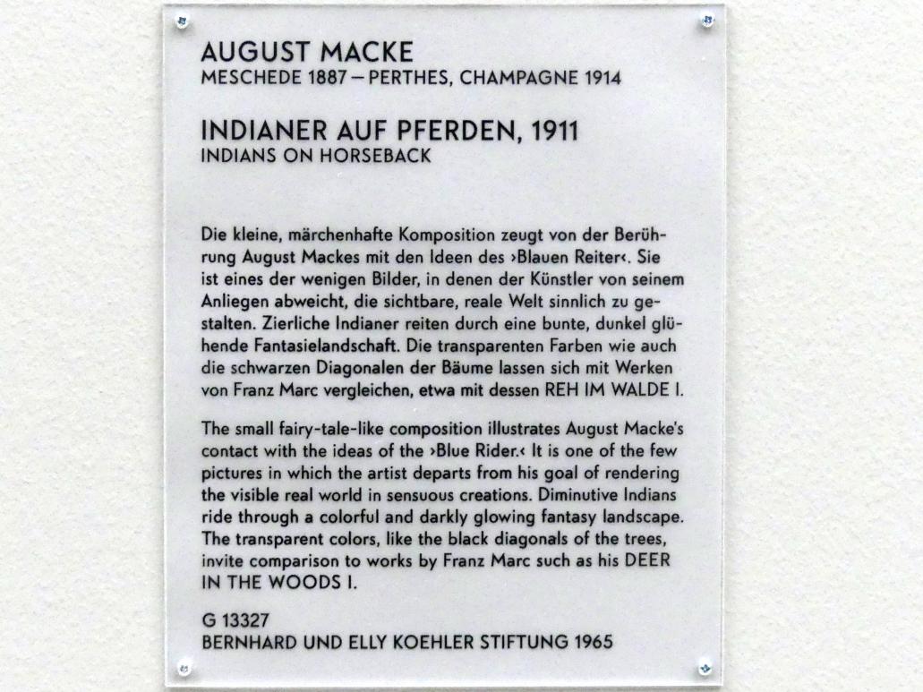 August Macke (1907–1914), Indianer auf Pferden, München, Lenbachhaus, Saal 29, 1911, Bild 2/2