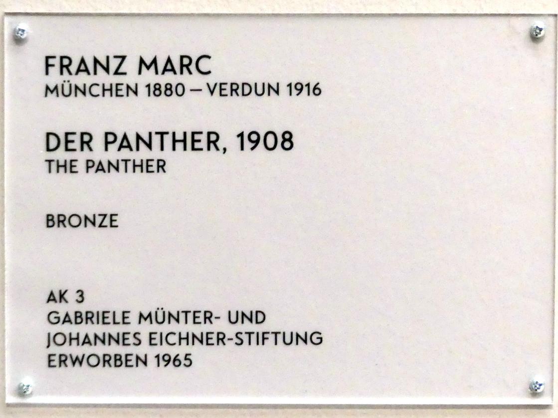 Franz Marc (1904–1914), Der Panther, München, Lenbachhaus, Saal 29, 1908, Bild 6/6