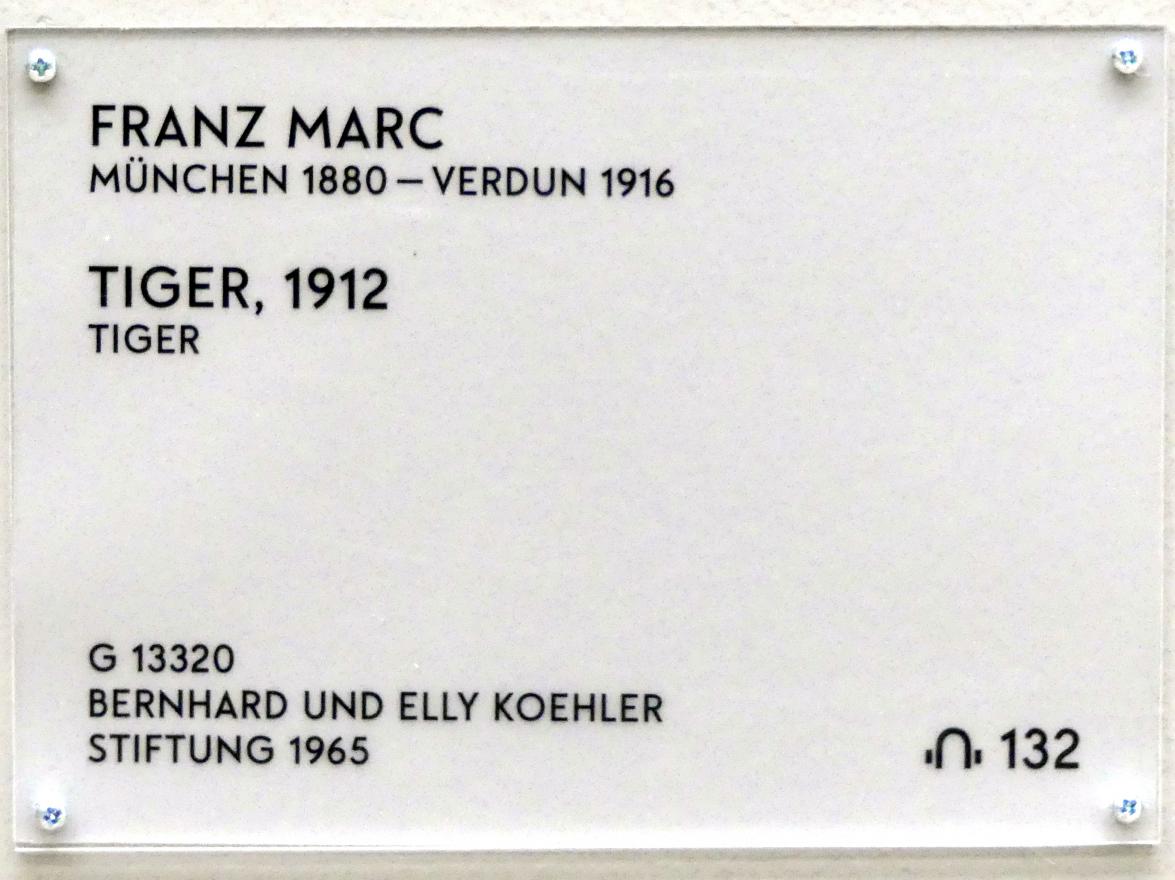 Franz Marc (1904–1914), Tiger, München, Lenbachhaus, Saal 29, 1912, Bild 2/2