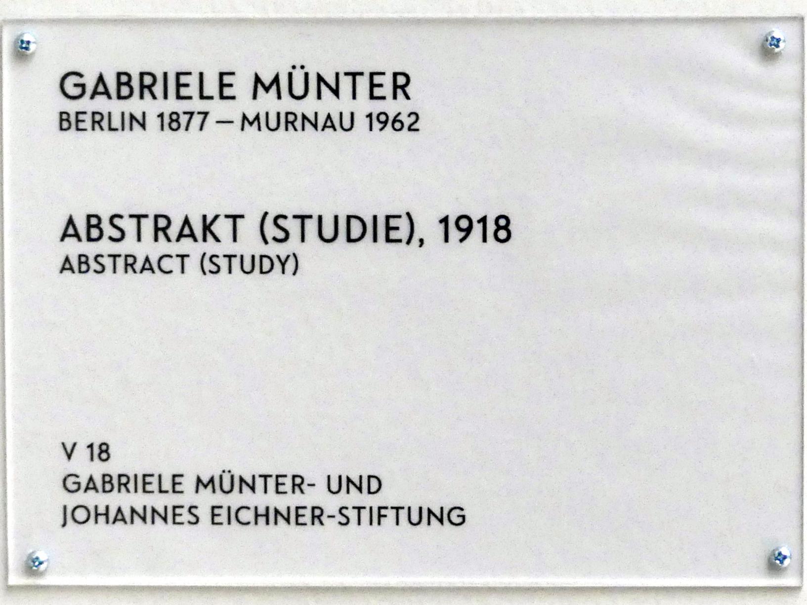 Gabriele Münter (1903–1954), Abstrakt (Studie), München, Lenbachhaus, Saal 28, 1918, Bild 2/2
