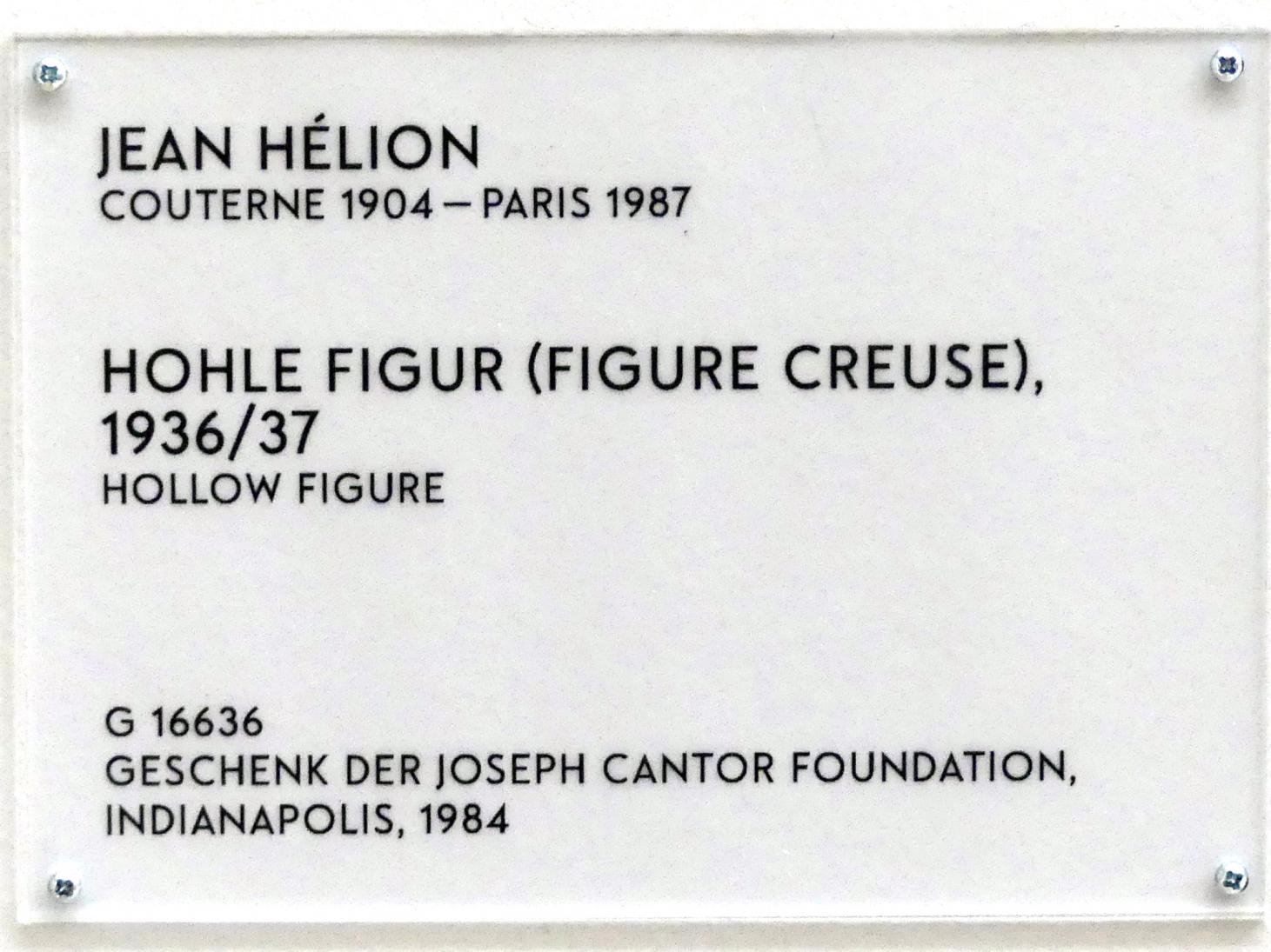 Jean Hélion (1933–1951), Hohle Figur (Figure creuse), München, Lenbachhaus, Saal 28, 1936–1937, Bild 2/2