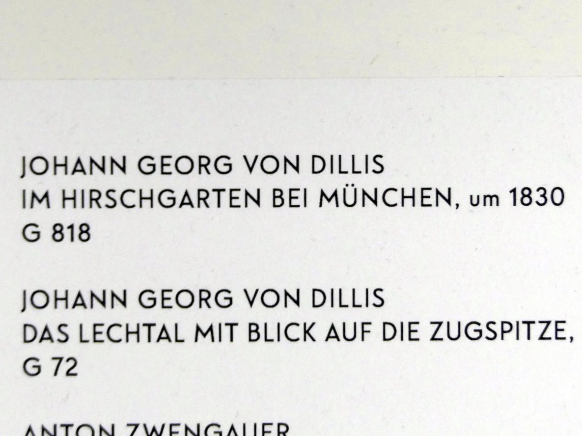 Johann Georg von Dillis (1796–1831), Im Hirschgarten bei München, München, Lenbachhaus, Saal 21, um 1830, Bild 2/2