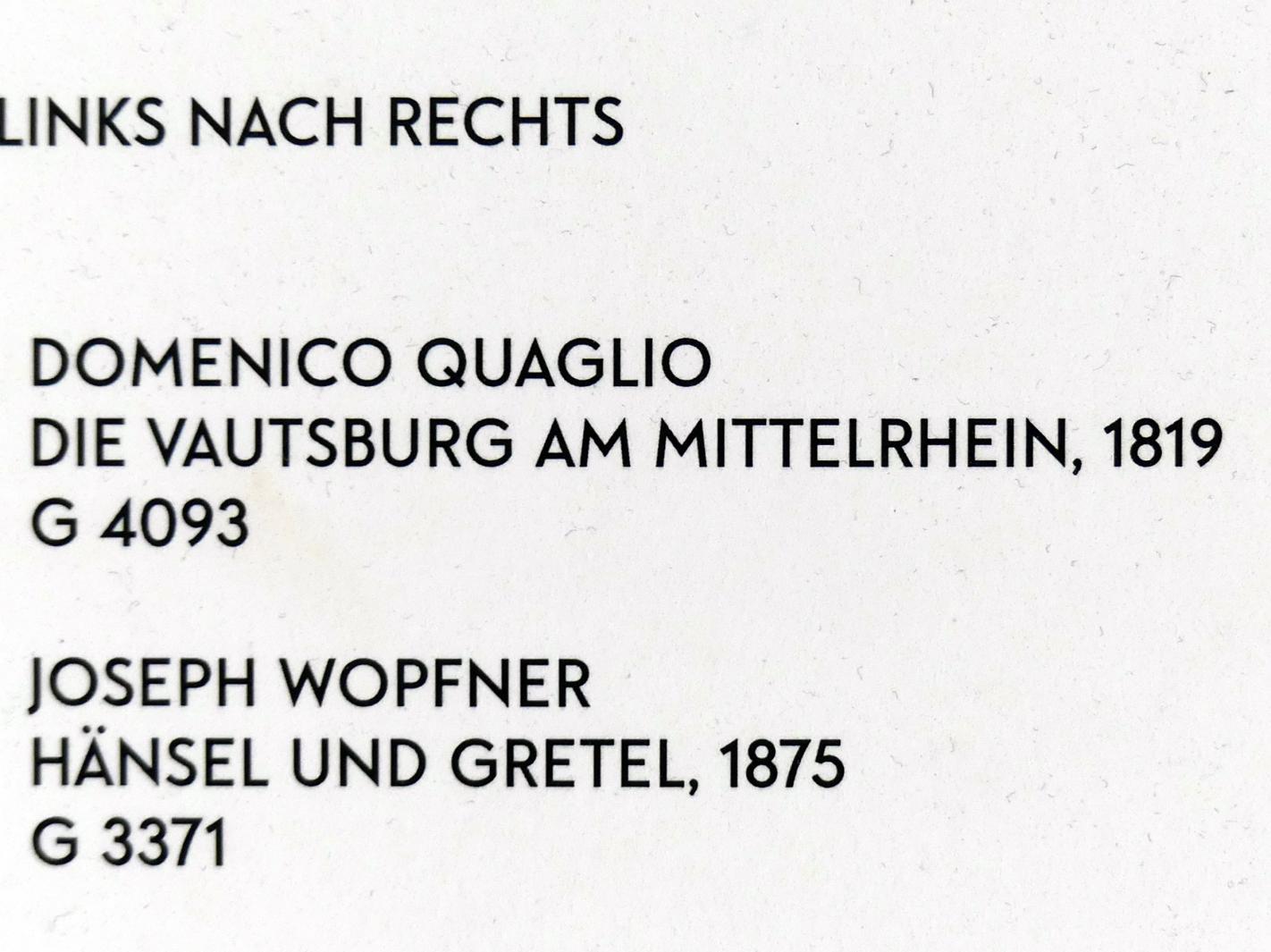 Domenico Quaglio (1819–1831), Die Vautsburg am Mittelrhein, München, Lenbachhaus, Saal 22, 1819, Bild 2/2