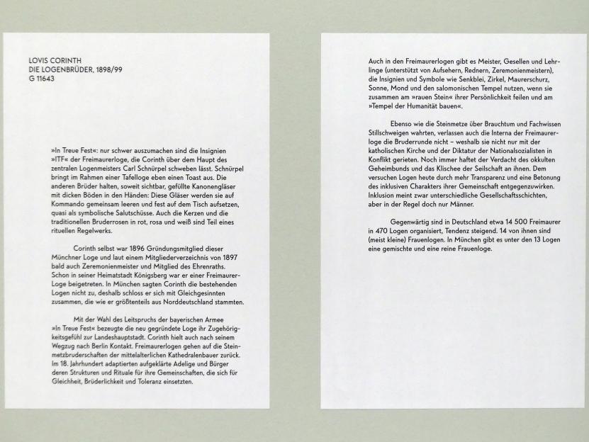 Lovis Corinth (1891–1925), Die Logenbrüder, München, Lenbachhaus, Saal 25, 1898–1899, Bild 2/2