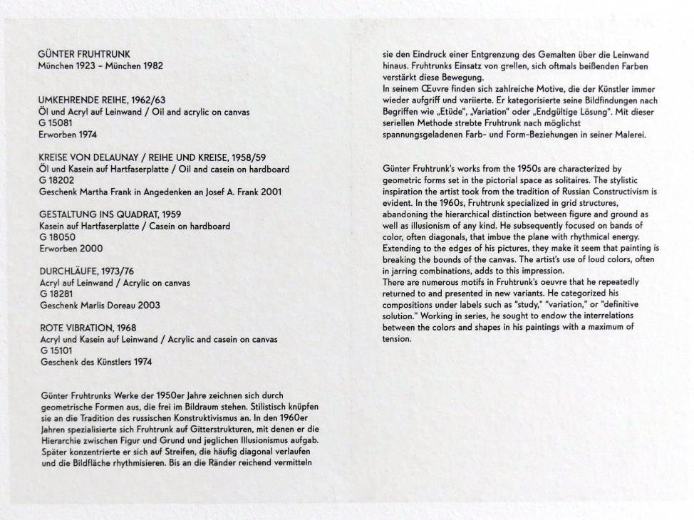 Günter Fruhtrunk (1958–1974), Rote Vibration, München, Lenbachhaus, Saal 56, 1968, Bild 2/2