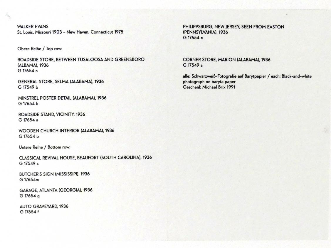 Walker Evans (1936), Garage, Atlanta (Georgia), München, Lenbachhaus, Saal 47, 1936, Bild 2/2