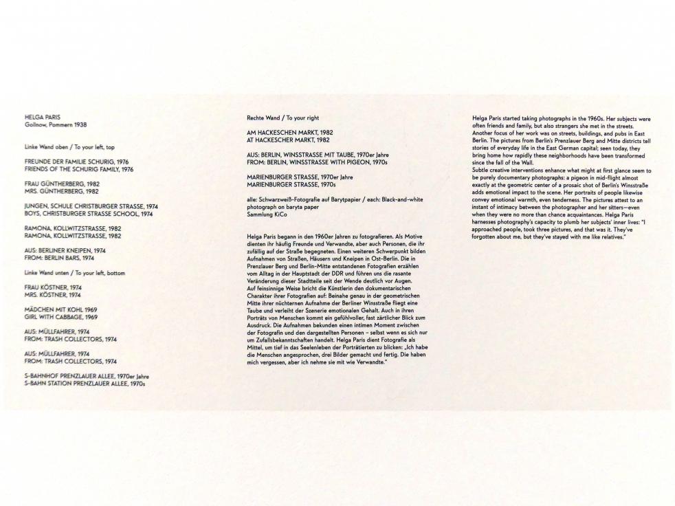 Helga Paris (1969–1982), Marienburger Strasse, München, Lenbachhaus, Saal 52, um 1970–1980, Bild 2/2