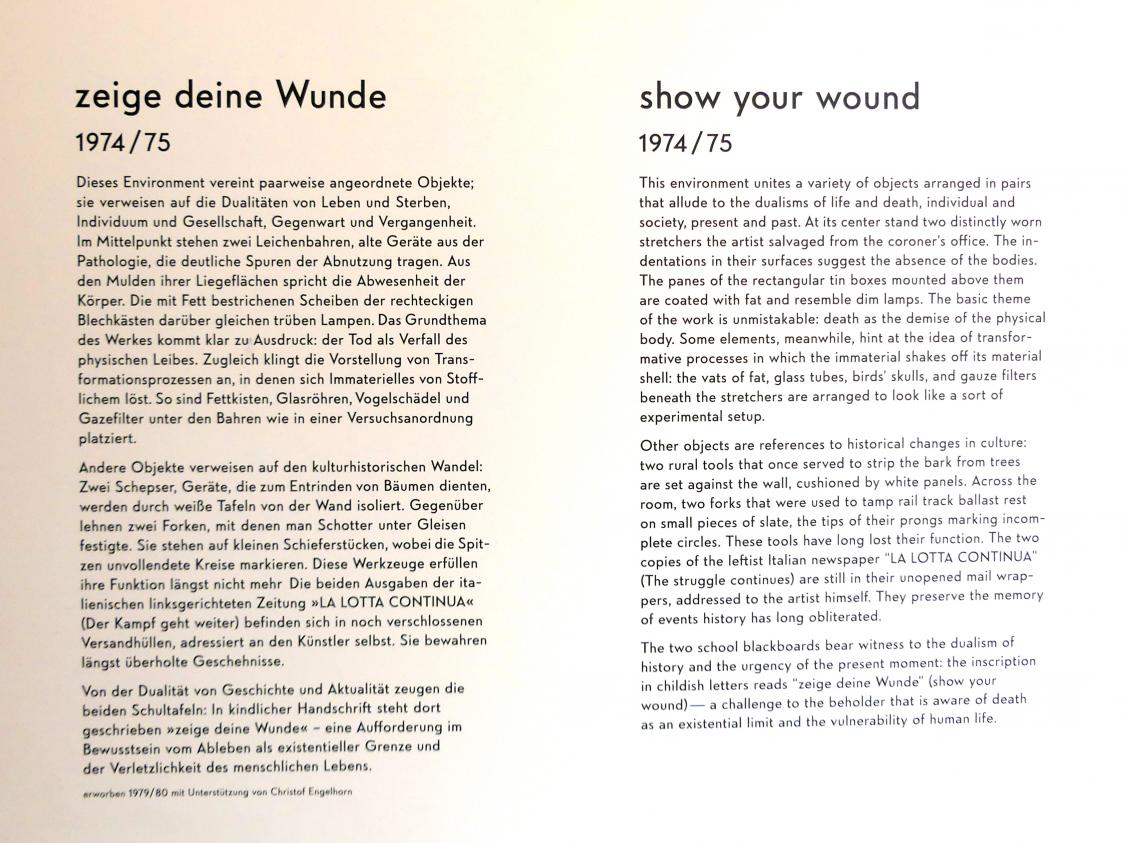 Joseph Beuys (1948–1985), Zeige deine Wunde, München, Lenbachhaus, Saal 43, 1974–1975, Bild 14/16