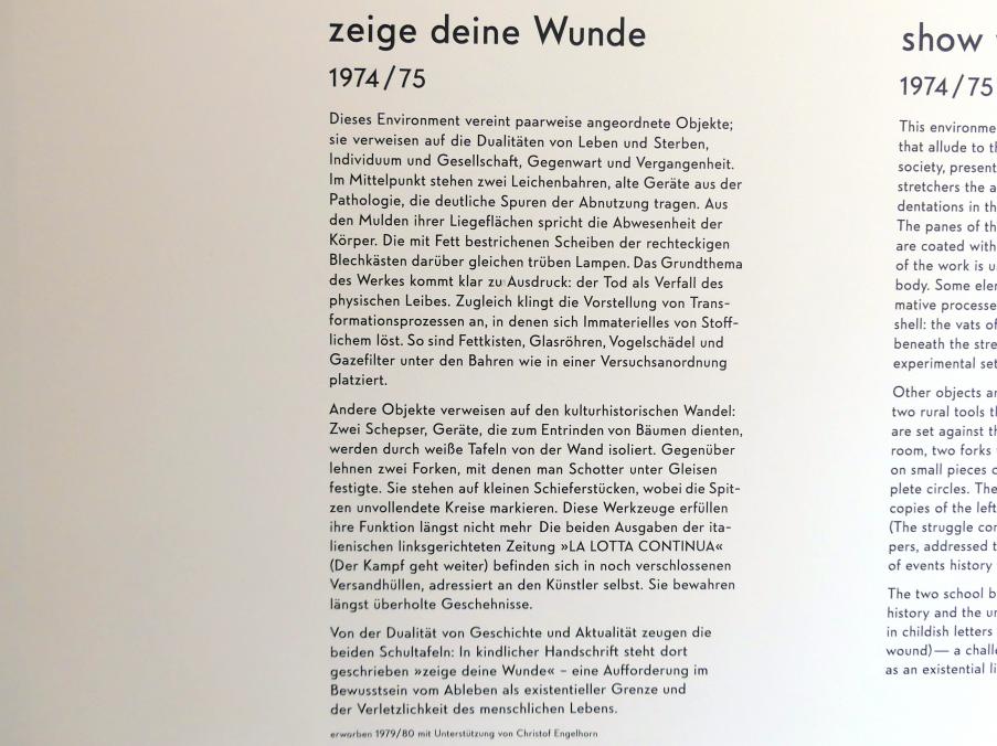 Joseph Beuys (1948–1985), Zeige deine Wunde, München, Lenbachhaus, Saal 43, 1974–1975, Bild 15/16
