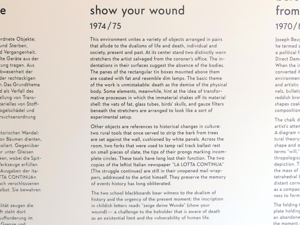 Joseph Beuys (1948–1985), Zeige deine Wunde, München, Lenbachhaus, Saal 43, 1974–1975, Bild 16/16