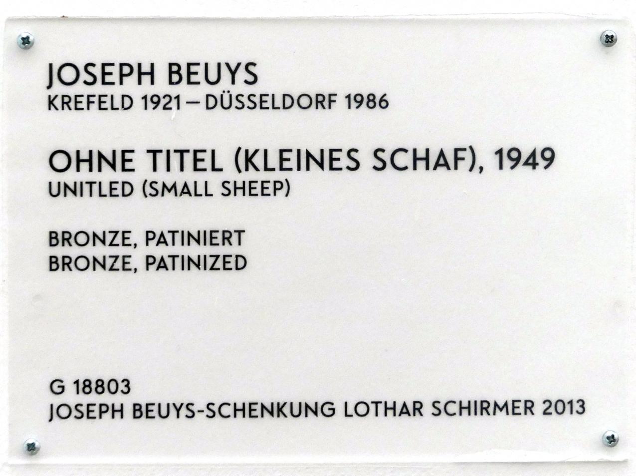 Joseph Beuys (1948–1985), Ohne Titel (kleines Schaf), München, Lenbachhaus, Saal 44, 1949, Bild 5/5