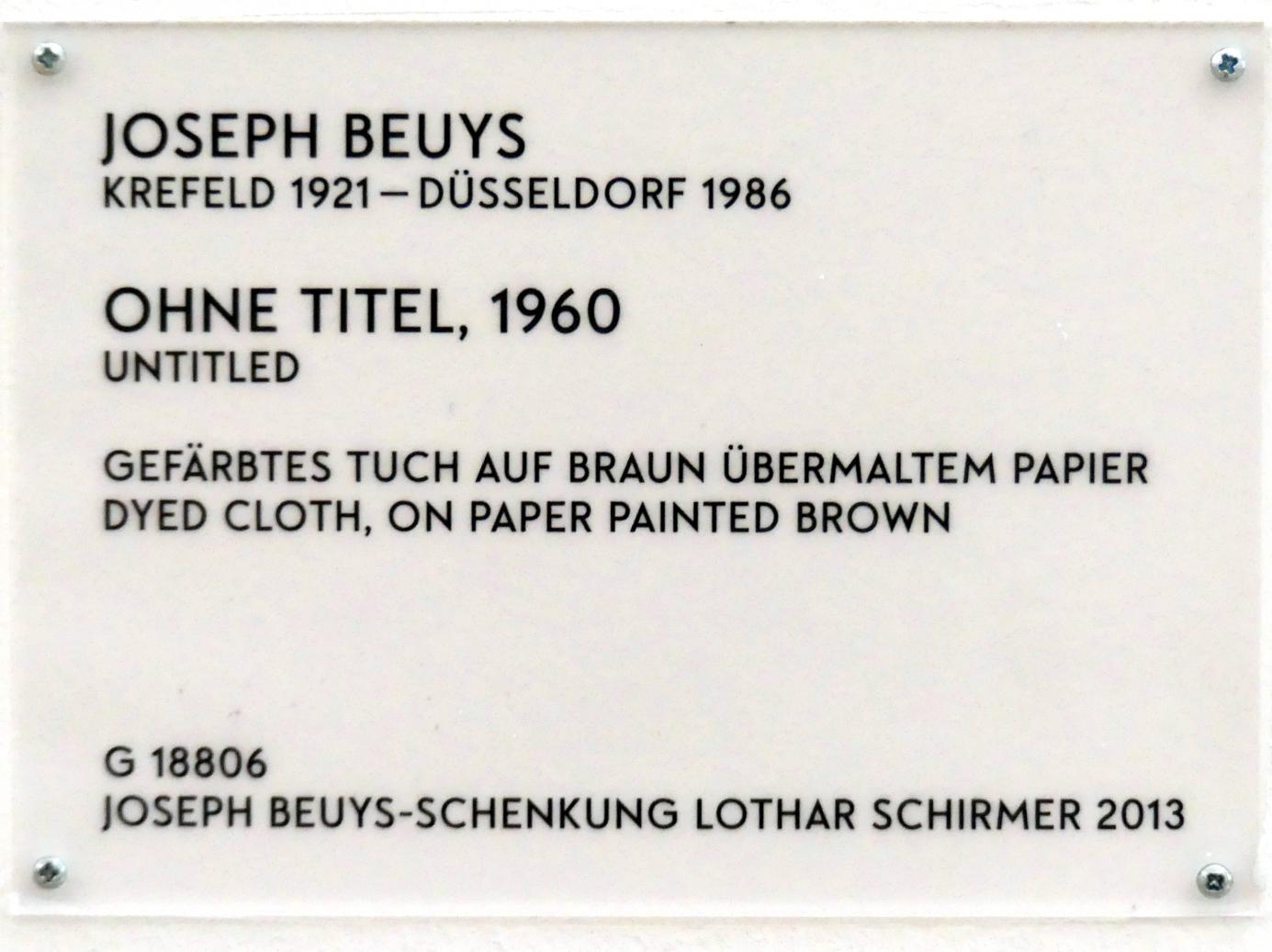 Joseph Beuys (1948–1985), Ohne Titel, München, Lenbachhaus, Saal 44, 1960, Bild 3/3