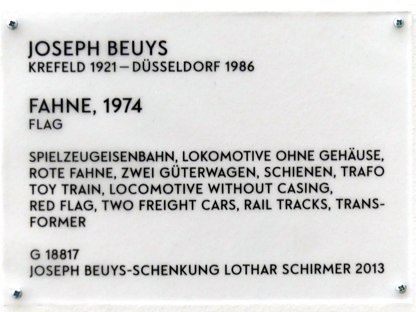 Joseph Beuys (1948–1985), Fahne, München, Lenbachhaus, Saal 45, 1974, Bild 8/8