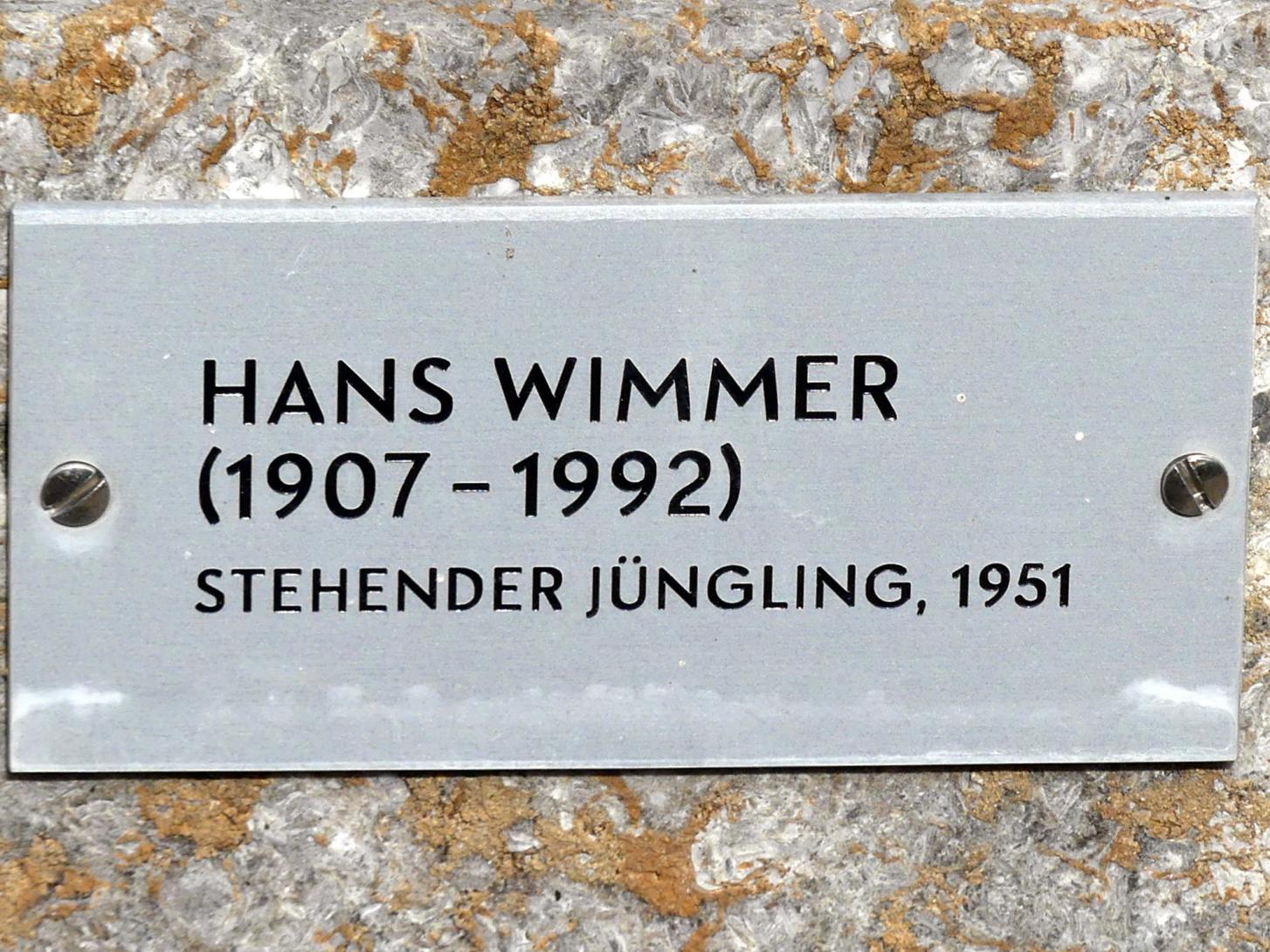 Hans Wimmer (1951–1989), Stehender Jüngling, München, Lenbachhaus, Garten, 1951, Bild 4/4