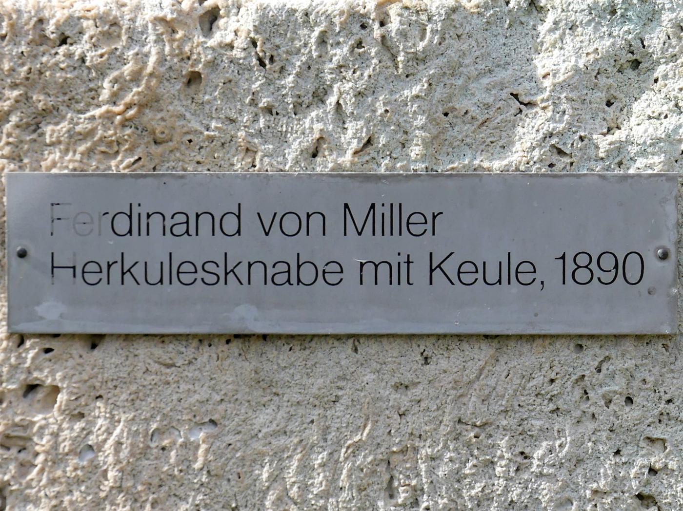 Ferdinand von Miller (1890), Herkulesknabe mit Keule, München, Lenbachhaus, Garten, 1890, Bild 4/4