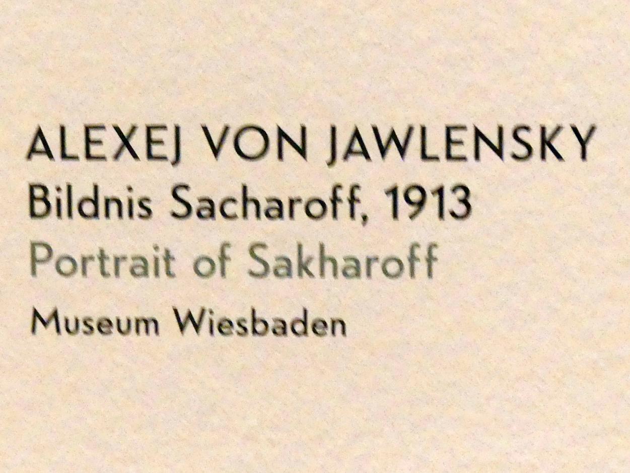 Alexej von Jawlensky (1893–1938), Bildnis Sacharoff, München, Lenbachhaus, Kunstbau, Ausstellung "Lebensmenschen" vom 22.10.2019-16.02.2020, Porträts von Jawlenski, 1913, Bild 2/2