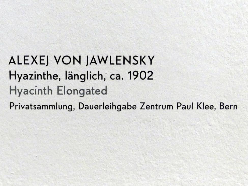 Alexej von Jawlensky (1893–1938), Hyazinthe, länglich, München, Lenbachhaus, Kunstbau, Ausstellung "Lebensmenschen" vom 22.10.2019-16.02.2020, Das erste Jahrzehnt in München 1896-1906, um 1902, Bild 2/2