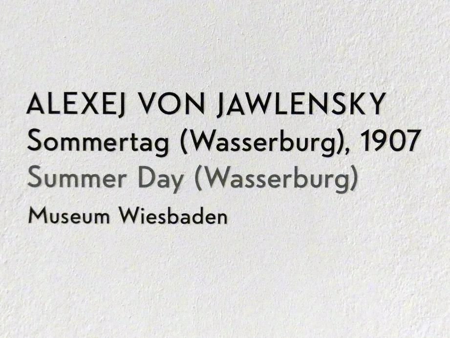 Alexej von Jawlensky (1893–1938), Sommertag (Wasserburg), München, Lenbachhaus, Kunstbau, Ausstellung "Lebensmenschen" vom 22.10.2019-16.02.2020, Frankreich und Wasserburg am Inn 1906-1907, 1907, Bild 2/2