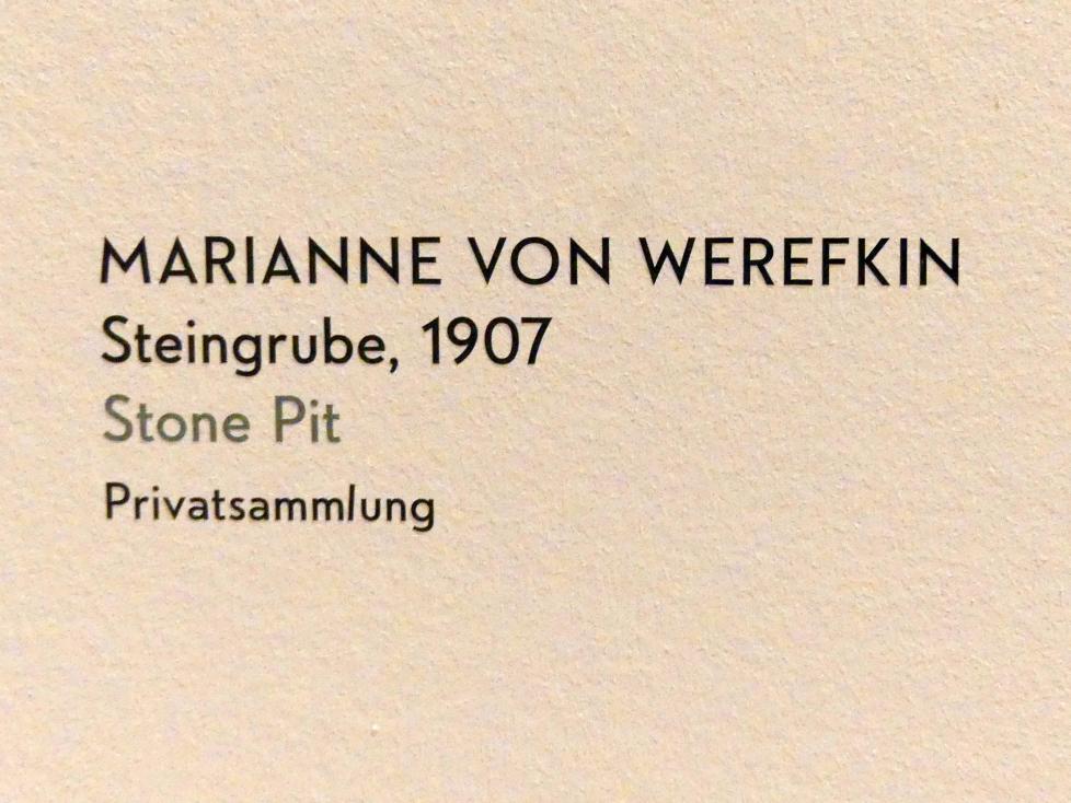 Marianne von Werefkin (1881–1932), Steingrube, München, Lenbachhaus, Kunstbau, Ausstellung "Lebensmenschen" vom 22.10.2019-16.02.2020, Frankreich und Wasserburg am Inn 1906-1907, 1907, Bild 2/2