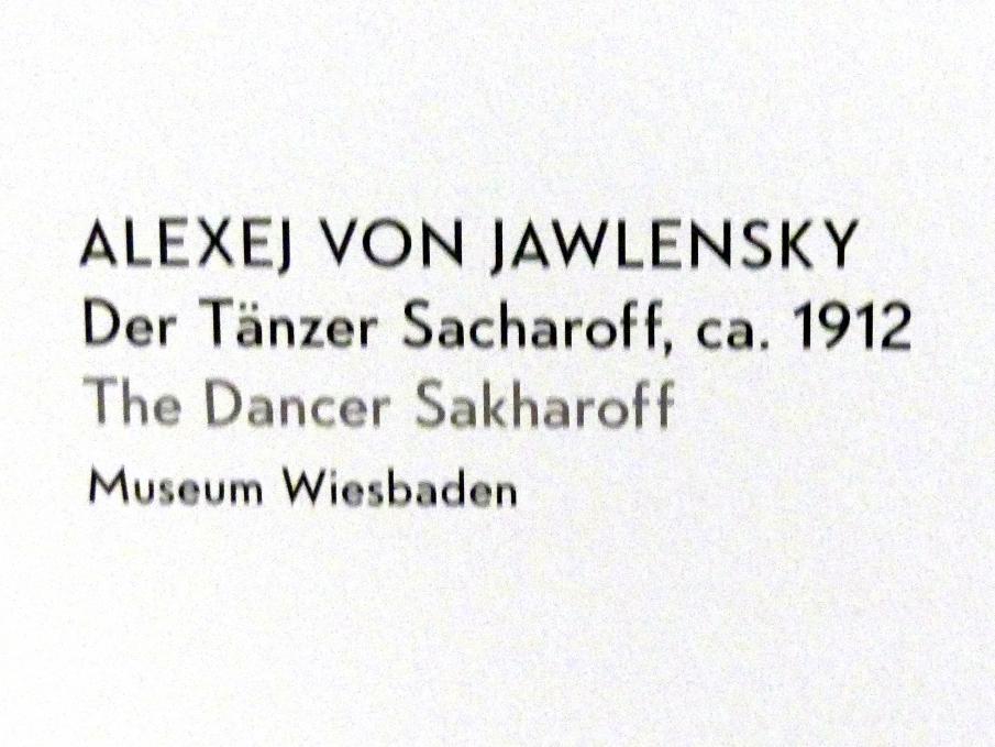 Alexej von Jawlensky (1893–1938), Der Tänzer Sacharoff, München, Lenbachhaus, Kunstbau, Ausstellung "Lebensmenschen" vom 22.10.2019-16.02.2020, München, Murnau, Oberstdorf, 1908-1913, um 1912, Bild 2/2