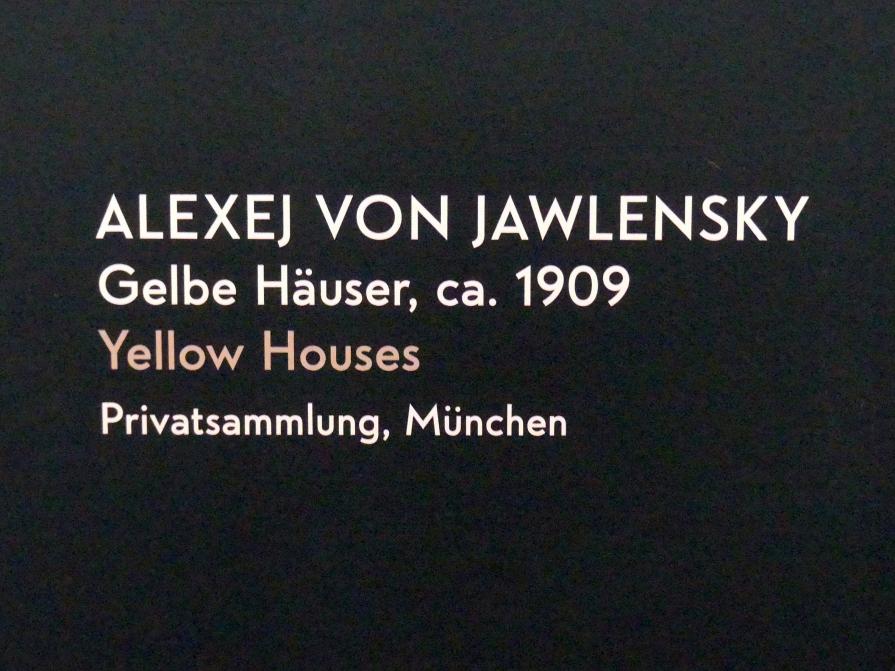 Alexej von Jawlensky (1893–1938), Gelbe Häuser, München, Lenbachhaus, Kunstbau, Ausstellung "Lebensmenschen" vom 22.10.2019-16.02.2020, München, Murnau, Oberstdorf, 1908-1913, um 1909, Bild 2/2
