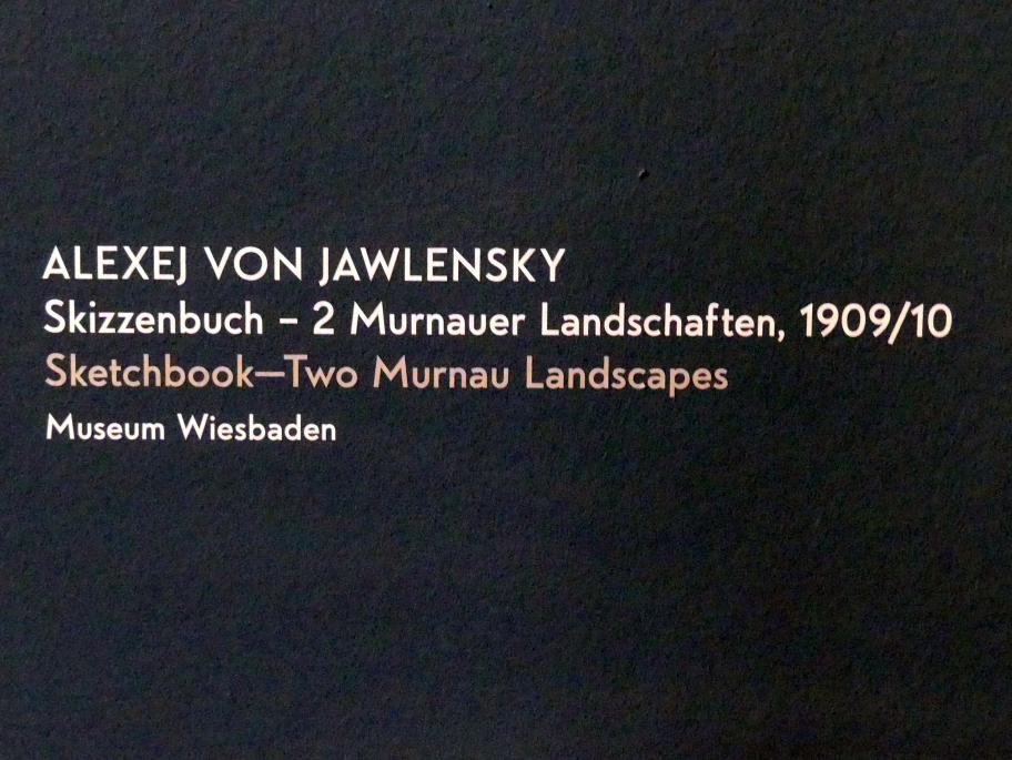 Alexej von Jawlensky (1893–1938), Skizzenbuch - 2 Murnauer Landschaften, München, Lenbachhaus, Kunstbau, Ausstellung "Lebensmenschen" vom 22.10.2019-16.02.2020, München, Murnau, Oberstdorf, 1908-1913, 1909–1910, Bild 4/4