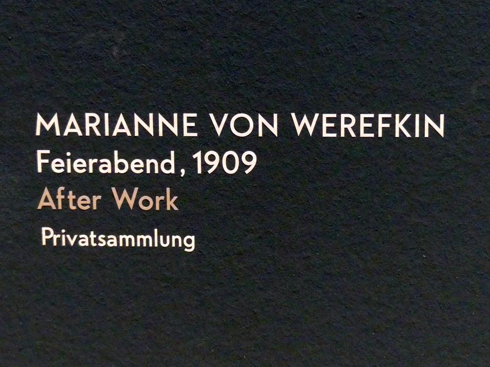 Marianne von Werefkin (1881–1932), Feierabend, München, Lenbachhaus, Kunstbau, Ausstellung "Lebensmenschen" vom 22.10.2019-16.02.2020, München, Murnau, Oberstdorf, 1908-1913, 1909, Bild 2/2