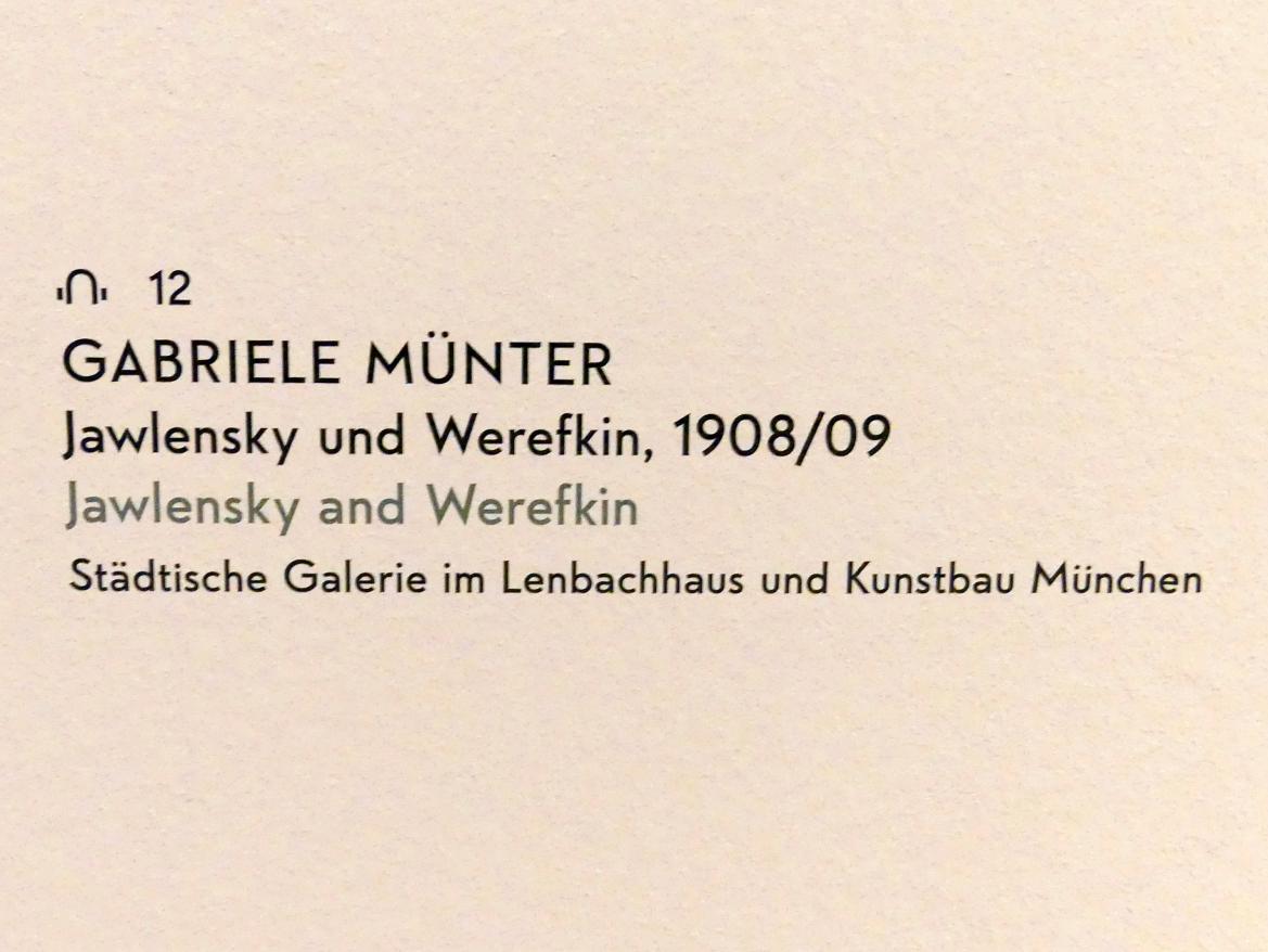 Gabriele Münter (1903–1954), Jawlensky und Werefkin, München, Lenbachhaus, Kunstbau, Ausstellung "Lebensmenschen" vom 22.10.2019-16.02.2020, München, Murnau, Oberstdorf, 1908-1913, 1908–1909, Bild 2/2