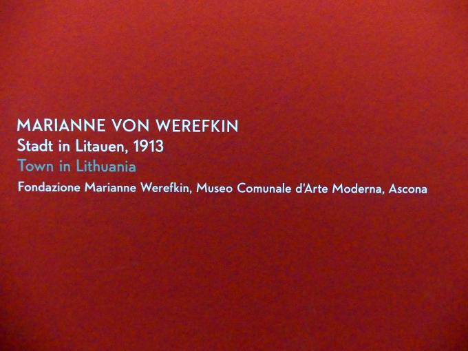 Marianne von Werefkin (1881–1932), Stadt in Litauen, München, Lenbachhaus, Kunstbau, Ausstellung "Lebensmenschen" vom 22.10.2019-16.02.2020, Erste Trennung 1913-1914, 1913, Bild 2/2