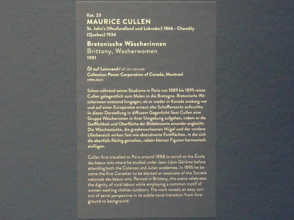 Maurice Galbraith Cullen (1893–1922), Bretonische Wäscherinnen, München, Kunsthalle, Ausstellung "Kanada und der Impressionismus" vom 19.07.-17.11.2019, Auf dem Land, 1901, Bild 4/4