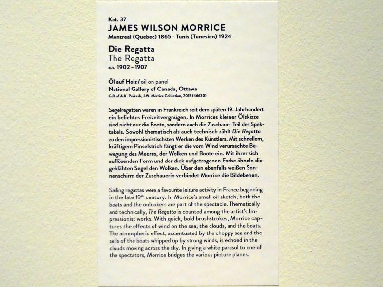 James Wilson Morrice (1897–1921), Die Regatta, München, Kunsthalle, Ausstellung "Kanada und der Impressionismus" vom 19.07.-17.11.2019, An Frankreichs Küsten, um 1902–1907, Bild 2/2