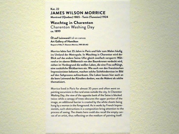 James Wilson Morrice (1897–1921), Waschtag in Charenton, München, Kunsthalle, Ausstellung "Kanada und der Impressionismus" vom 19.07.-17.11.2019, An Frankreichs Küsten, um 1899, Bild 2/2