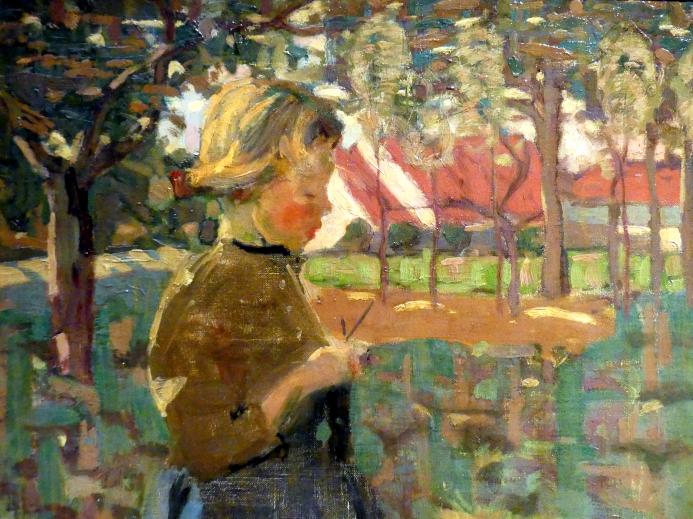 James Wilson Morrice (1897–1921), Mädchen mit Holzschuhen, München, Kunsthalle, Ausstellung "Kanada und der Impressionismus" vom 19.07.-17.11.2019, Jugend und Sonnenlicht, um 1896–1898, Bild 2/3